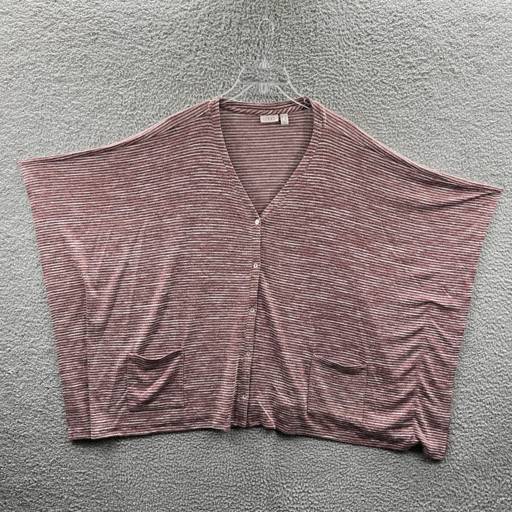 LOGO Lori Goldstein Women 2X Mauve Lagenlook Batwing Oversize Boxy Button Up